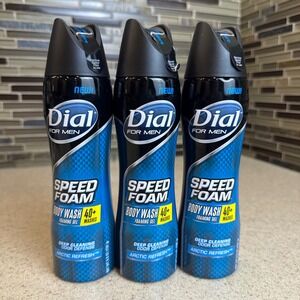 Lot of 3 Dial For Men Speed Foam Body Wash Arctic Refresh 6.8oz‎ Foaming Gel NOS